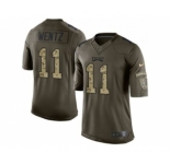 Nike Philadelphia Eagles #11 Carson Wentz Green Men's Stitched NFL Limited Salute to Service Jersey[Wentz]