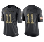 Nike Philadelphia Eagles #11 Carson Wentz Men's Stitched Black NFL Salute to Service Limited Jerseys