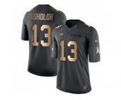 Nike Philadelphia Eagles #13 Nelson Agholor Black Men's Stitched NFL Limited Gold Salute To Service Jersey