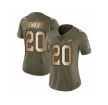 Women Nike Philadelphia Eagles #20 Brian Dawkins Limited Olive Gold 2017 Salute to Service NFL Jersey