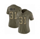 Women Nike Philadelphia Eagles #31 Jalen Mills Limited Olive Camo 2017 Salute to Service NFL Jersey