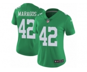 Women Nike Philadelphia Eagles #42 Chris Maragos Limited Green Rush Vapor Untouchable NFL Jersey