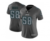 Women Nike Philadelphia Eagles #58 Jordan Hicks Gray Static NFL Vapor Untouchable Limited Jersey