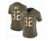 Women Nike Philadelphia Eagles #82 Torrey Smith Limited Olive Gold 2017 Salute to Service NFL Jersey