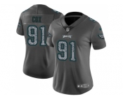 Women Nike Philadelphia Eagles #91 Fletcher Cox Gray Static NFL Vapor Untouchable Limited Jersey