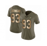 Women Nike Philadelphia Eagles #93 Timmy Jernigan Limited Olive Gold 2017 Salute to Service NFL Jersey