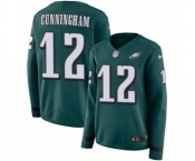 Women's Nike Philadelphia Eagles #12 Randall Cunningham Limited Green Therma Long Sleeve NFL Jersey