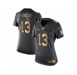 Women's Nike Philadelphia Eagles #13 Nelson Agholor Black Stitched NFL Limited Gold Salute to Service Jersey