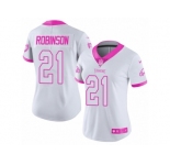 Women's Nike Philadelphia Eagles #21 Patrick Robinson Limited White Pink Rush Fashion NFL Jersey