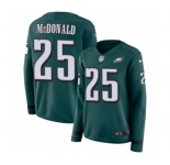 Women's Nike Philadelphia Eagles #25 Tommy McDonald Limited Green Therma Long Sleeve NFL Jersey