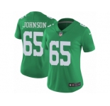 Women's Nike Philadelphia Eagles #65 Lane Johnson Limited Green Rush NFL Jersey