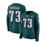 Women's Nike Philadelphia Eagles #73 Isaac Seumalo Limited Green Therma Long Sleeve NFL Jersey