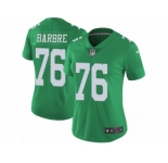 Women's Nike Philadelphia Eagles #76 Allen Barbre Limited Green Rush NFL Jersey