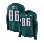 Women's Nike Philadelphia Eagles #86 Zach Ertz Limited Green Therma Long Sleeve NFL Jersey
