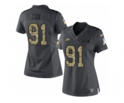 Women's Nike Philadelphia Eagles #91 Fletcher Cox Limited Black 2016 Salute to Service NFL Jersey