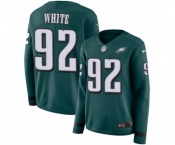 Women's Nike Philadelphia Eagles #92 Reggie White Limited Green Therma Long Sleeve NFL Jersey