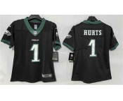 Women's Philadelphia Eagles #1 Jalen Hurts Black New Vapor Untouchable Limited Football Stitched Jersey