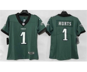 Women's Philadelphia Eagles #1 Jalen Hurts Green New Vapor Untouchable Limited Football Stitched Jersey
