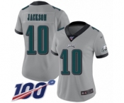 Women's Philadelphia Eagles #10 DeSean Jackson Limited Silver Inverted Legend 100th Season Football Jersey