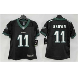 Women's Philadelphia Eagles #11 A. J. Brown Black New Vapor Untouchable Limited Football Stitched Jersey