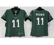 Women's Philadelphia Eagles #11 A. J. Brown Green New Vapor Untouchable Limited Football Stitched Jersey