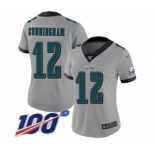 Women's Philadelphia Eagles #12 Randall Cunningham Limited Silver Inverted Legend 100th Season Football Jersey
