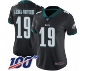 Women's Philadelphia Eagles #19 JJ Arcega-Whiteside Black Alternate Vapor Untouchable Limited Player 100th Season Football Jersey