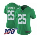 Women's Philadelphia Eagles #25 Tommy McDonald Limited Green Rush Vapor Untouchable 100th Season Football Jersey