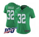 Women's Philadelphia Eagles #32 Rasul Douglas Limited Green Rush Vapor Untouchable 100th Season Football Jersey