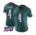 Women's Philadelphia Eagles #4 Jake Elliott Midnight Green Team Color Vapor Untouchable Limited Player 100th Season Football Jersey