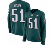 Women's Philadelphia Eagles #51 Zach Brown Limited Green Therma Long Sleeve Football Jersey
