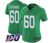 Women's Philadelphia Eagles #60 Chuck Bednarik Limited Green Rush Vapor Untouchable 100th Season Football Jersey