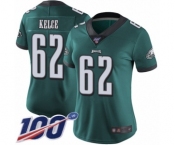 Women's Philadelphia Eagles #62 Jason Kelce Midnight Green Team Color Vapor Untouchable Limited Player 100th Season Football Jersey