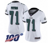Women's Philadelphia Eagles #71 Jason Peters White Vapor Untouchable Limited Player 100th Season Football Jersey