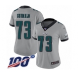 Women's Philadelphia Eagles #73 Isaac Seumalo Limited Silver Inverted Legend 100th Season Football Jersey