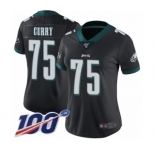 Women's Philadelphia Eagles #75 Vinny Curry Black Alternate Vapor Untouchable Limited Player 100th Season Football Jersey