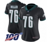 Women's Philadelphia Eagles #76 Shareef Miller Black Alternate Vapor Untouchable Limited Player 100th Season Football Jersey