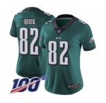 Women's Philadelphia Eagles #82 Mike Quick Midnight Green Team Color Vapor Untouchable Limited Player 100th Season Football Jersey