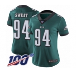 Women's Philadelphia Eagles #94 Josh Sweat Midnight Green Team Color Vapor Untouchable Limited Player 100th Season Football Jersey