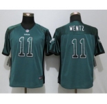Wonen Nike Philadelphia Eagles #11 Carson Wentz Drift Fashion Green Jerseys