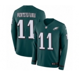 Youth Nike Philadelphia Eagles #11 Carson Wentz Limited Green Therma Long Sleeve Wentzylvania NFL Jersey