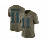 Youth Nike Philadelphia Eagles #11 Carson Wentz Limited Olive 2017 Salute to Service Wentzylvania NFL Jersey