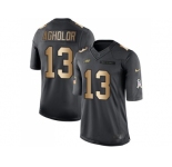 Youth Nike Philadelphia Eagles #13 Nelson Agholor Black Stitched NFL Limited Gold Salute to Service Jersey