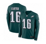 Youth Nike Philadelphia Eagles #16 DeAndre Carter Limited Green Therma Long Sleeve NFL Jersey