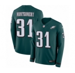 Youth Nike Philadelphia Eagles #31 Wilbert Montgomery Limited Green Therma Long Sleeve NFL Jersey