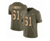 Youth Nike Philadelphia Eagles #61 Stefen Wisniewski Limited Olive Gold 2017 Salute to Service NFL Jersey