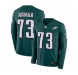 Youth Nike Philadelphia Eagles #73 Isaac Seumalo Limited Green Therma Long Sleeve NFL Jersey