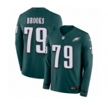 Youth Nike Philadelphia Eagles #79 Brandon Brooks Limited Green Therma Long Sleeve NFL Jersey
