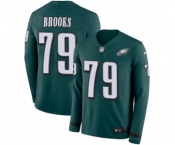 Youth Nike Philadelphia Eagles #79 Brandon Brooks Limited Green Therma Long Sleeve NFL Jersey