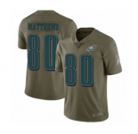 Youth Nike Philadelphia Eagles #80 Jordan Matthews Limited Olive 2017 Salute to Service NFL Jersey